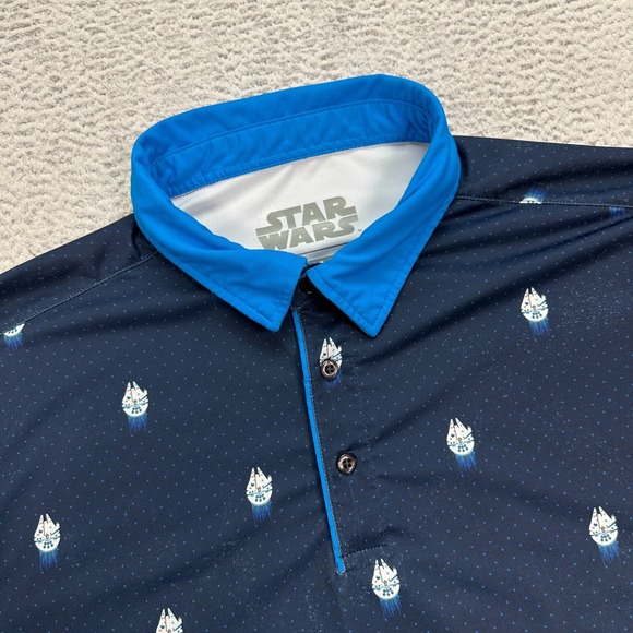 RSVLTS Other - RSVLTS Brkfst Star Wars Men's Blue All-Day Polo Golf Shirt - XL FLAW
